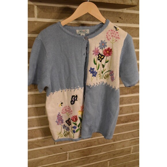 Haband Embroidered Sweater Size Medium Women's Cottagecore floral romantic - Picture 2 of 7